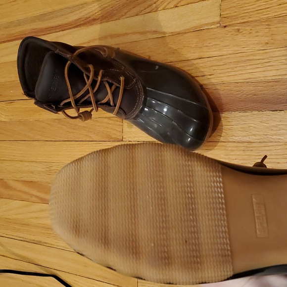 Sperry Saltwater Duck Boots Brown Leather W7 - Picture 3 of 3